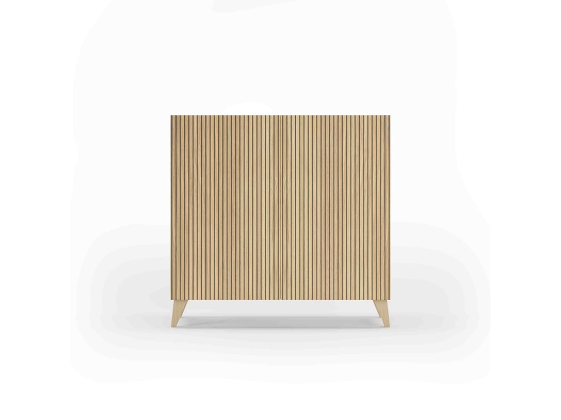 Mueble zapatero HERDASA Sunne Roble dorado, puertas vallado (87 x 90 x 27 cm)