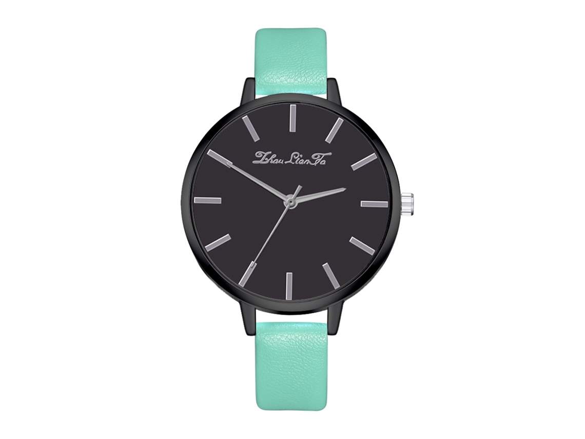 Reloj De Pulsera Para Mujer Zhoulianfa, Estilo Sencillo, Correa De Pu, Esfera Redonda, Movimiento De Cuarzo Verde Menta.