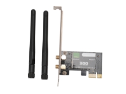 Adaptador Wifi Pcie Inalámbrico De 300 Mbps Tarjeta De Red De 2.4 Ghz Con 2 Antenas Para Wins 7-11