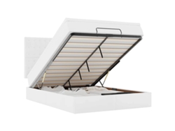 Maison Exclusive - Estructura Cama Otomana Colchón Cuero Sintético Blanco