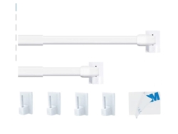 Varas De Cortina - 2 Piezas - Retraíble - No Es Necesaria Perforación Para Una Vara De Cortina - 30-50 Cm - Branco