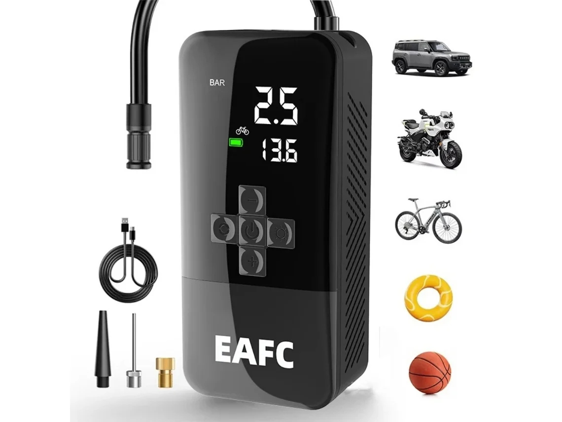 Bomba de aire inalámbrica para neumáticos de coche 150psi 4000mah, con manguera integrada, para inflar neumáticos de coche, motocicleta y bicicleta.