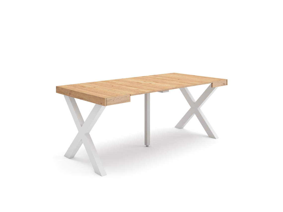 Mesa Consola extensible 180 Para 8 comensales Patas madera maciza Roble SKRAUT HOME
