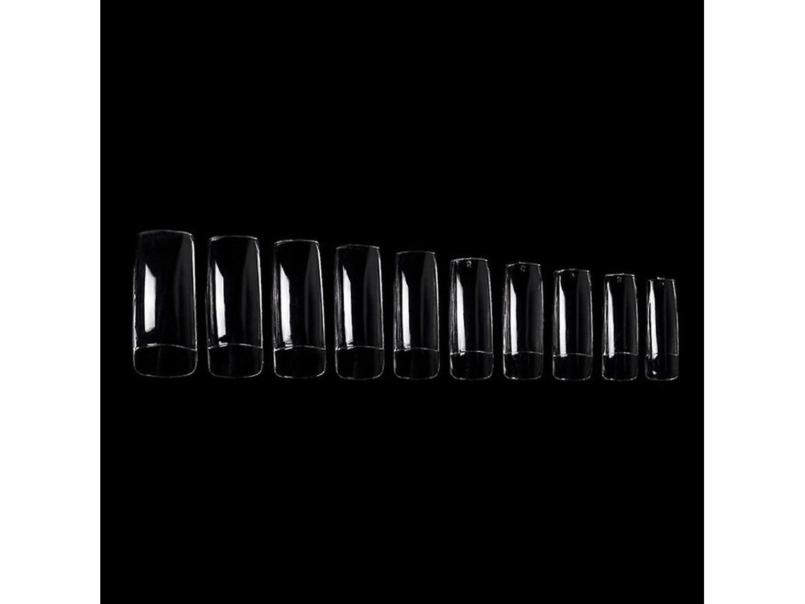 Puntas De Uñas Cuadradas, 100 Uñas Postizas Transparentes Listas Para Aplicar Con Caja.
