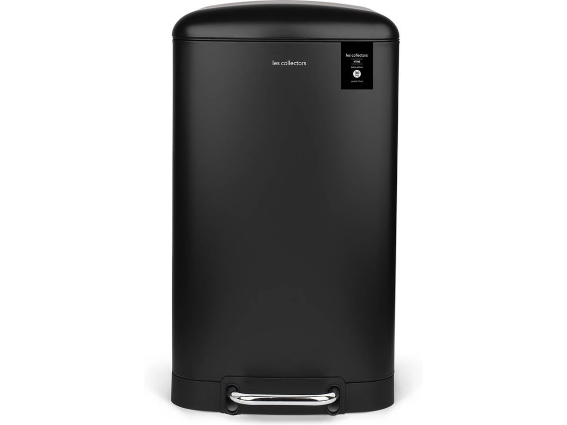 Cubo de Basura LES COLLECTORS N°705 (Negro - Acero Inoxidable - 30 L)
