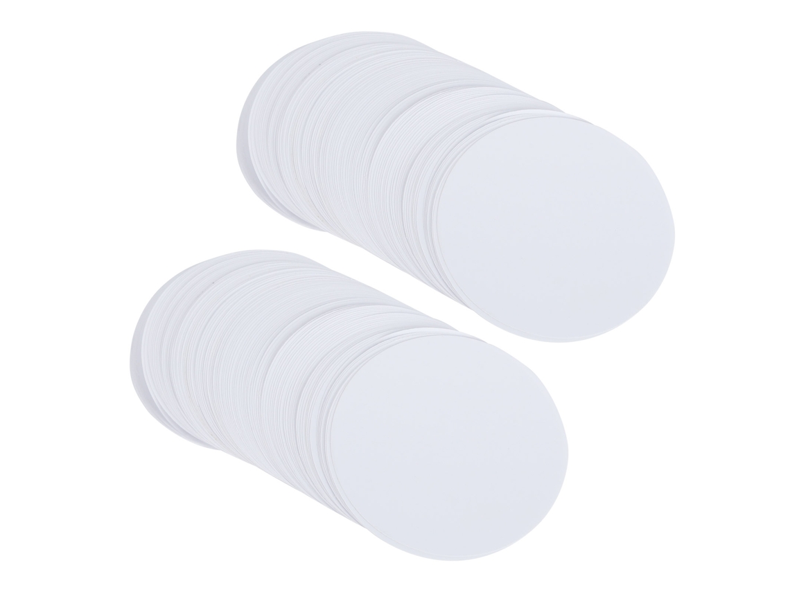 100 Hojas De Papel Blanco Para Insignias, Ideales Para Manualidades, Pintura E Impresión (75 Mm).