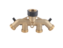 Divisor de manguera de agua de 4 vías (conector adaptador con rosca americana)