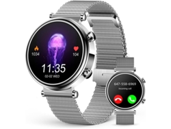 Reloj inteligente para mujer, con pantalla AMOLED de 1,27 pulgadas, monitor de frecuencia cardíaca, llamadas y seguimiento de actividad física Yizhood