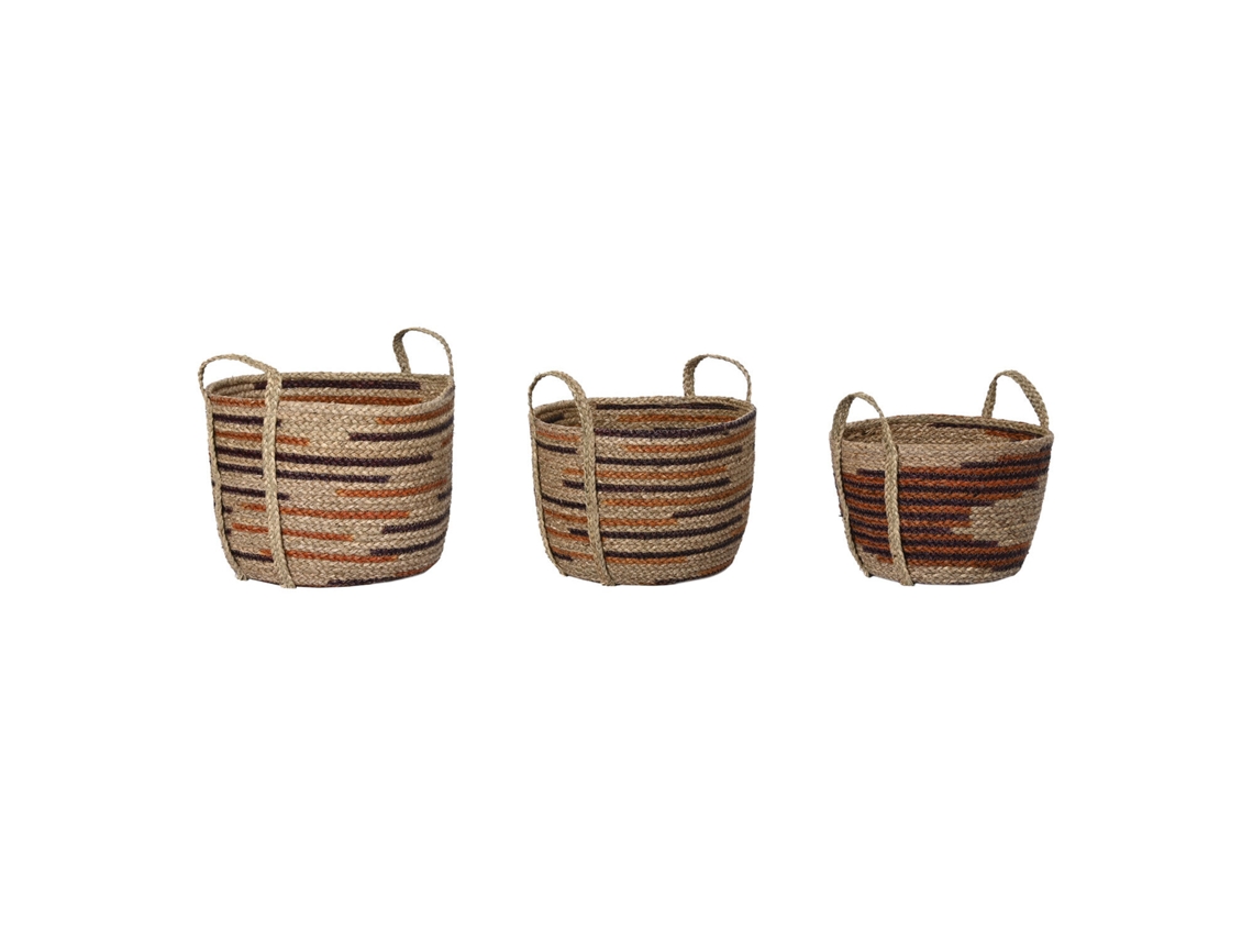 Set 3 Cesta Seagrass Natural 38x38x41cm