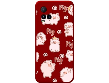 Carcasa Vivo Y21s / Y33s TUMUNDOSMARTPHONE Cerdos Rojo