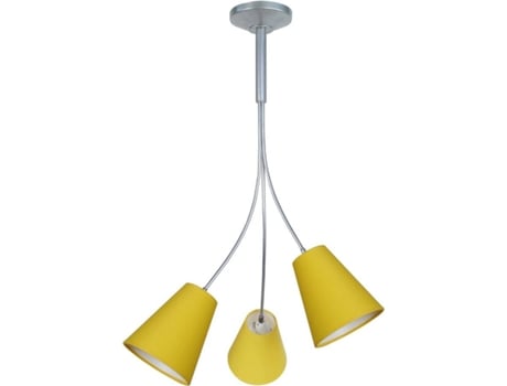 Lámpara de Techo TOSEL Dunns 3 Bombillas (Plateado, Amarillo - E14 - Máx. 40W - Metal)