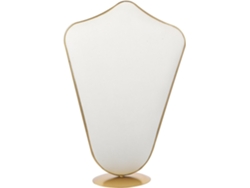 Soporte Grande Terciopelo Beige Forma Busto Collares Colgantes Detalles Dorados Ideal Escaparates Personal Uso