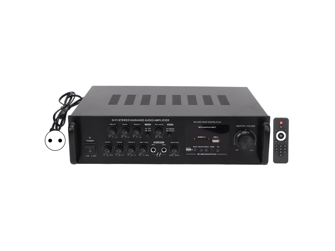 Amplificador de audio estéreo Bluetooth 5.0 de aleación de aluminio para cine en casa, karaoke, receptor de audio, enchufe UE 220 V