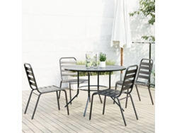 Conjunto de 5 sillas de jardín empotradas DKD Home Decor, acero con recubrimiento en polvo antracita