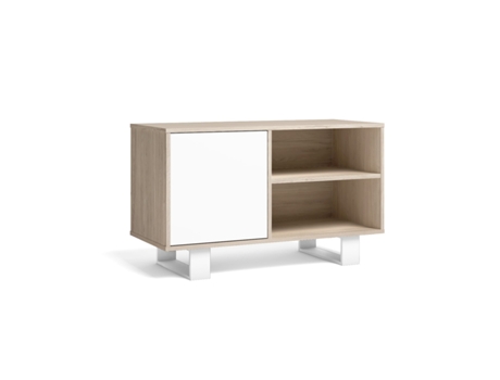 Mueble de TV SKRAUT HOME 100 Wind con Puerta Izquierda (Roble - Melamina - 95 x 40 x 57 cm)