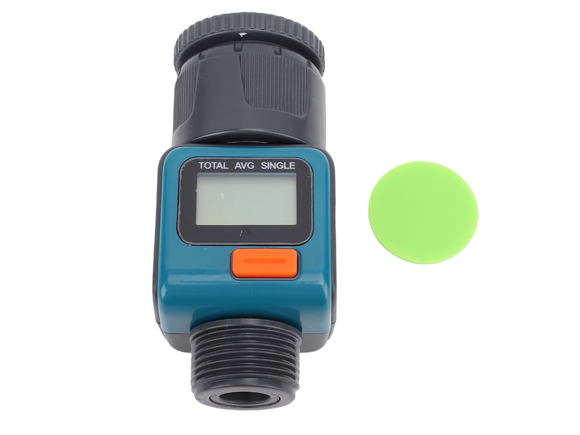 Medidor digital de flujo de agua de 3/4 de pulgada con 4 modos de medición para combustibles y agua (sin marca)