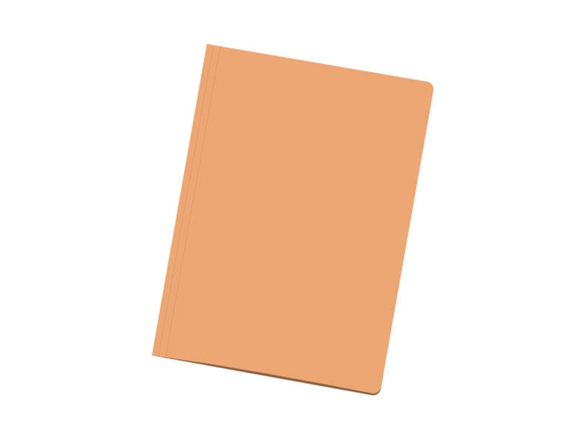 Paquete de 50 subcarpetas de cartulina Dohe tamaño folio con ranura para clip color naranja claro