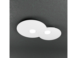 Lámpara de techo redonda Cloud Toplight de 2 luces con casquillo Gx53, marco blanco, diseño moderno, 50 x 35 x 3 cm.