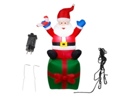 Muñeco inflable de Papá Noel, resistente al agua, con luces LED