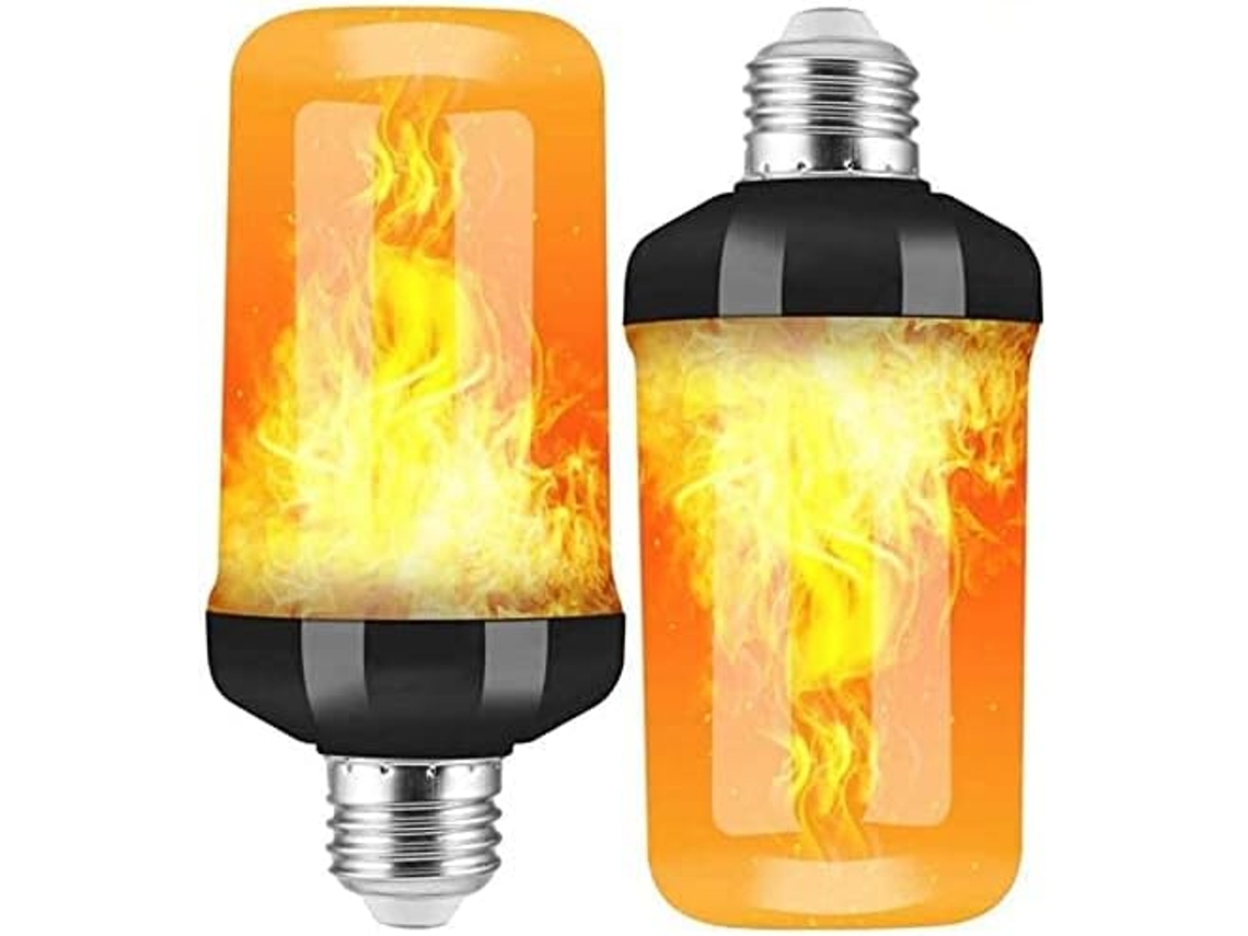 2 Bombillas Led E27 Efecto Llama Sensor Gravedad, Decoración
