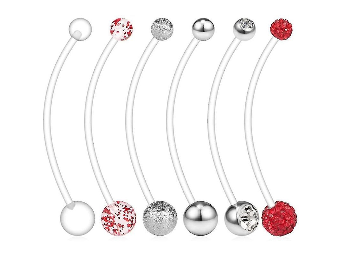 6 Anillos Flexibles Para Glúteos, Ideales Para El Embarazo, Deportes, Bioplast, Cirugía, Acero, 14 G, 38 Mm, Estilos Variados.