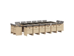 Maison Exclusive - Set Comedor De Jardín 17 Pzas Con Cojines Ratán Sintético Beige