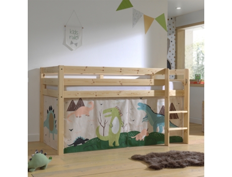Somier Meia Altura Cobertura Dino PETITSMEUBLES Marrón (209.5x105x114)