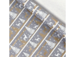 Papel de regalo navideño Chrui Festas, Solsticio de invierno, 43 cm x 10 m (plateado)