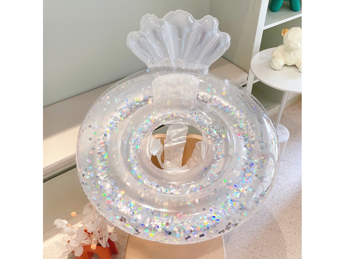 Flotador Hinchable Para Niños, Estilo Concha, Con Acabado Brillante Transparente, Para Niños De 20 A 35 Kg.