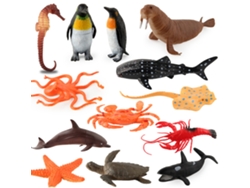Dan26-13pcs/set Juguete De Animales Submarinos Figuras Marinas Baño Educativo Regalo Para Niños