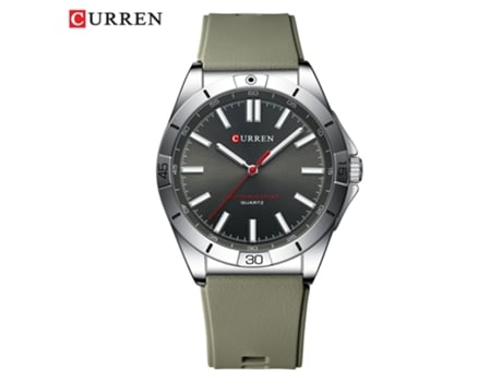 Relojes para Hombres, Reloj con Correa de Silicona para Hombres Relojes de Pulsera de Moda de Cuarzo Impermeables para Hombres-Concha Blanca Gris L...