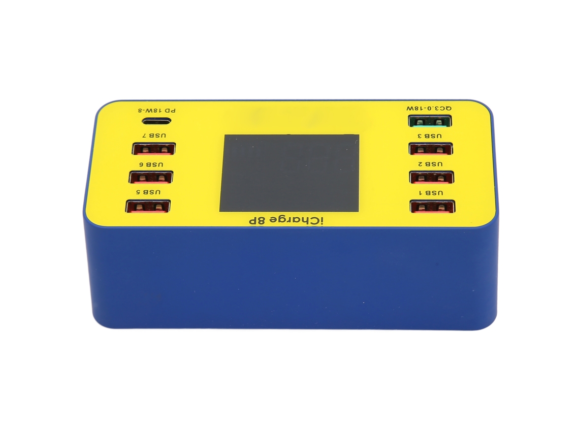 Cargador Usb De Múltiples Puertos 8 Puertos Qc3.0 Pd Estación De Carga Rápida 100-240v Enchufe Uk