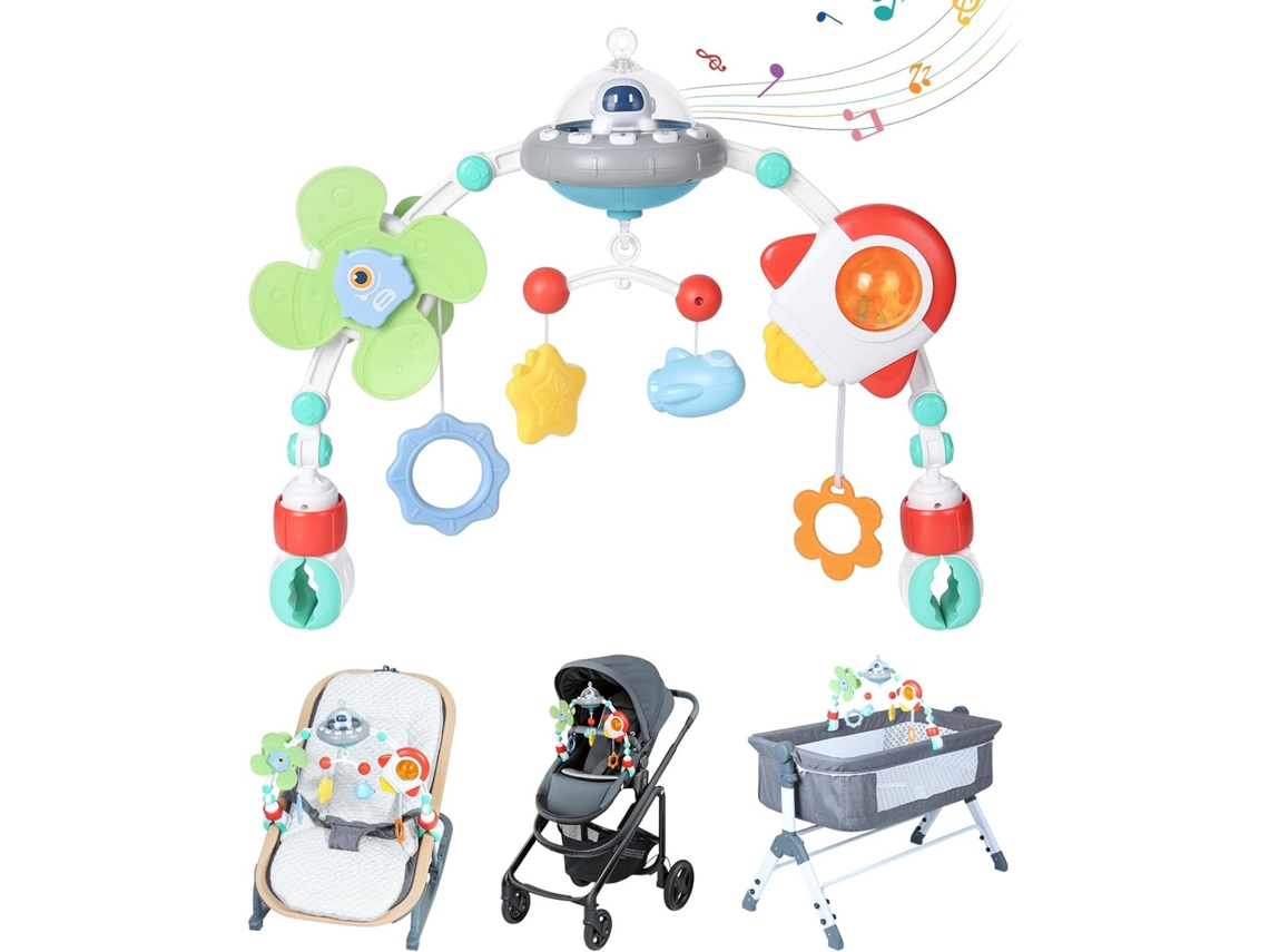 Arco de juguete para bebé con caja de música, juguete sensorial para la dentición, desmontable, juguetes Montessori para cochecito, cuna y columpio EC