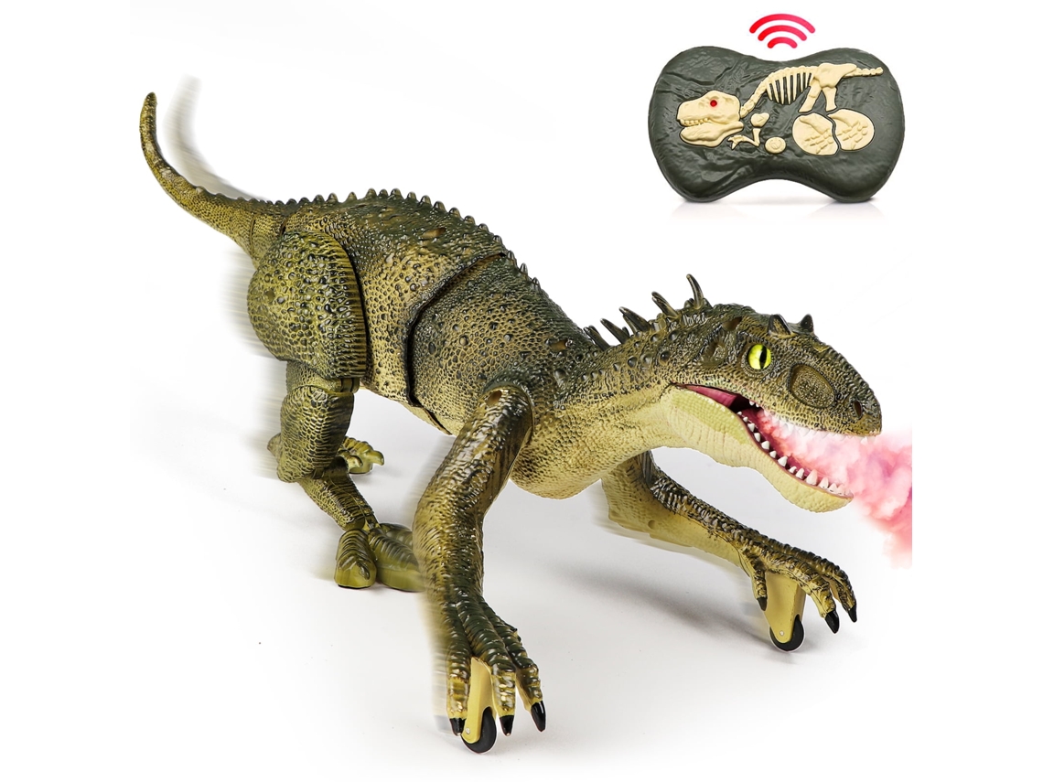 Juguetes De Dinosaurio De Control Remoto 2.4g Robot Dinosaurio Juguetes Dinosaurio Electrónico Caminando Rugiente Verde Gertiz