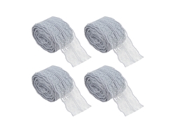4 Cintas De Encaje De Nailon Retro Para Decoración Diy Y Empaques De Regalo (gris)