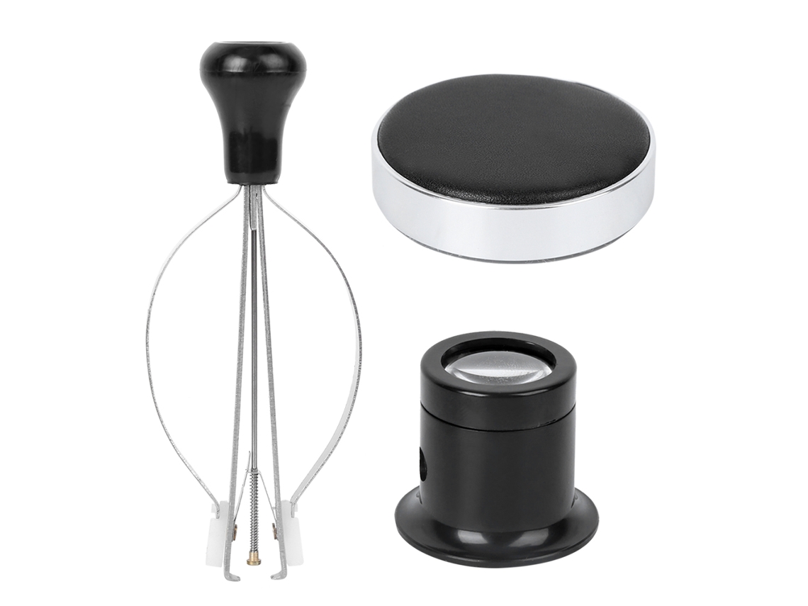 Juego De Herramientas Para Reparación De Relojes Con Extractor De Agujas Y Lupa Para Relojeros