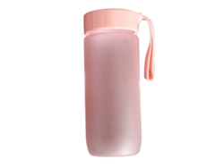 Botella De Agua De Plástico Reutilizable De 600 Ml, A Prueba De Fugas, Con Acabado Mate Y Correa, Ideal Para Deportes, Gimnasio Y Viajes - Rosa