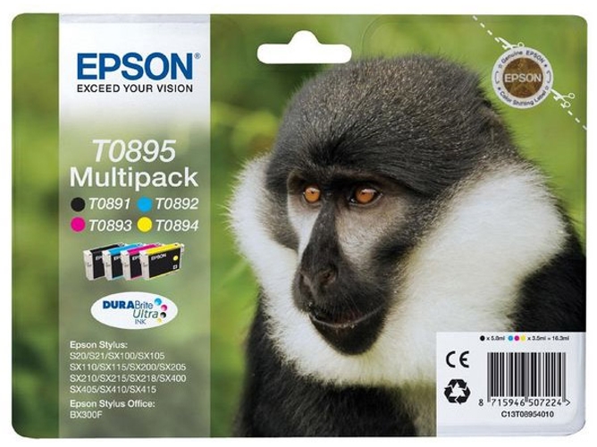 Pack ahorro cartuchos de tinta original EPSON T0895, Mono, C13T08954010