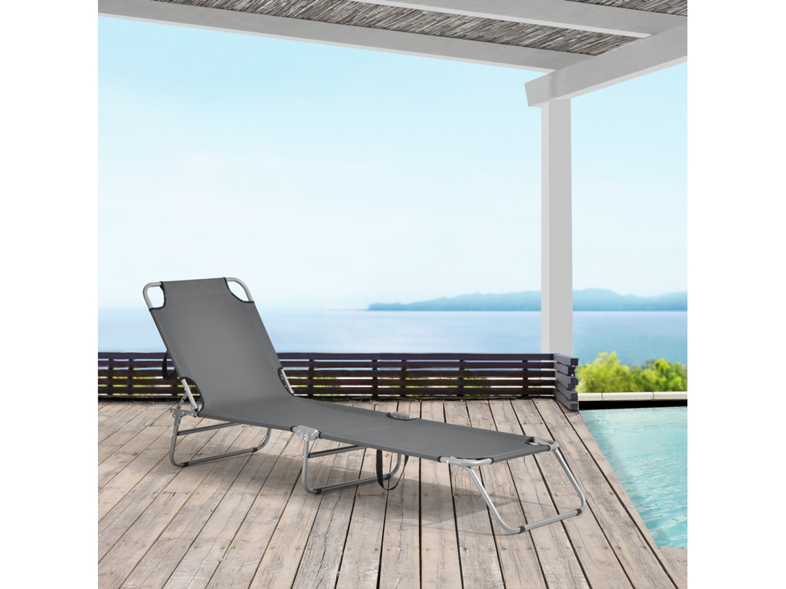 Tumbonas CASA.PRO (Acero - Gris - 186x55x24 cm)