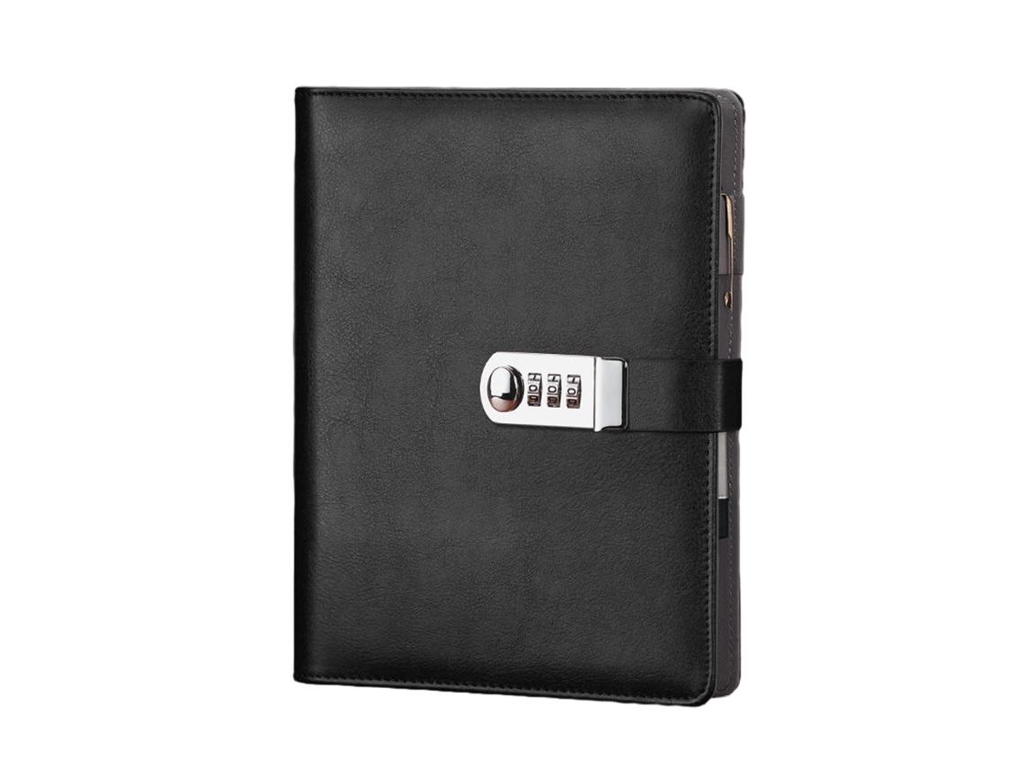 Diario para adultos con cerradura, grande, recargable, cuaderno de 6 anillas