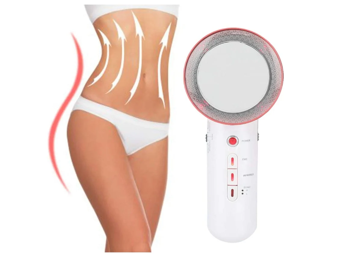 Máquina de cavitación Grasa - Máquina removedora de grasa Pérdida de peso Anticelulítico Cuerpo facial multifuncional, Blanco BISBISOUS