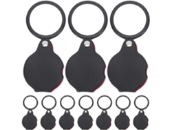 Juego De 10 Mini Lupas Plegables De Bolsillo Negras, Lupas Pequeñas Y Portátiles Para Lectura E Inspección.