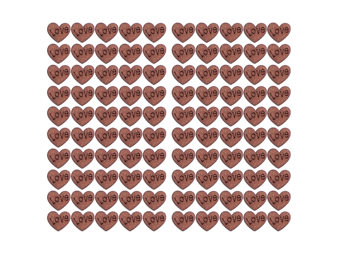 Juego de decoración de corazones de madera, 100 piezas, para el hogar y bodas.