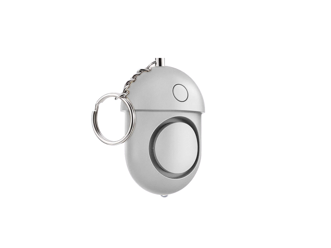 Alarma Personal De Autodefensa 130db Con Linterna Led Llavero Para Mujeres Niños Mayores Exploradores Plata