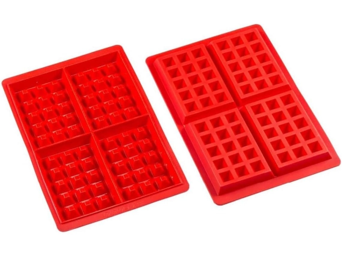 Juego de 2 moldes para waffles de silicona Yunzii