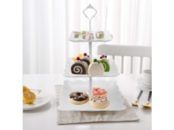 MEOIRUERY Bandejas de postre escalonadas para té de la tarde, elegantes soportes de plástico para cupcakes con estampado floral en relieve, torre para tartas cu