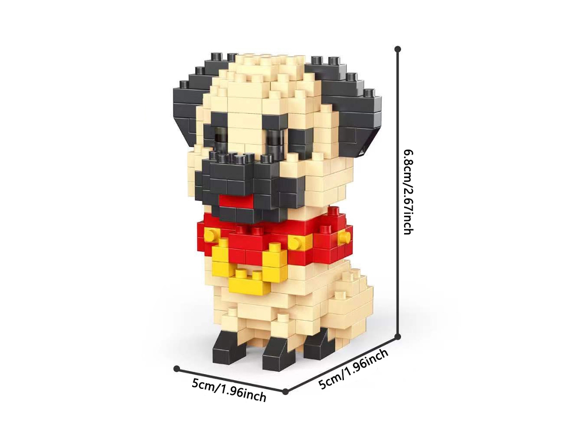 Juego de bloques de construcción con forma de perro superpequeño, bonita decoración de mesa MDUG