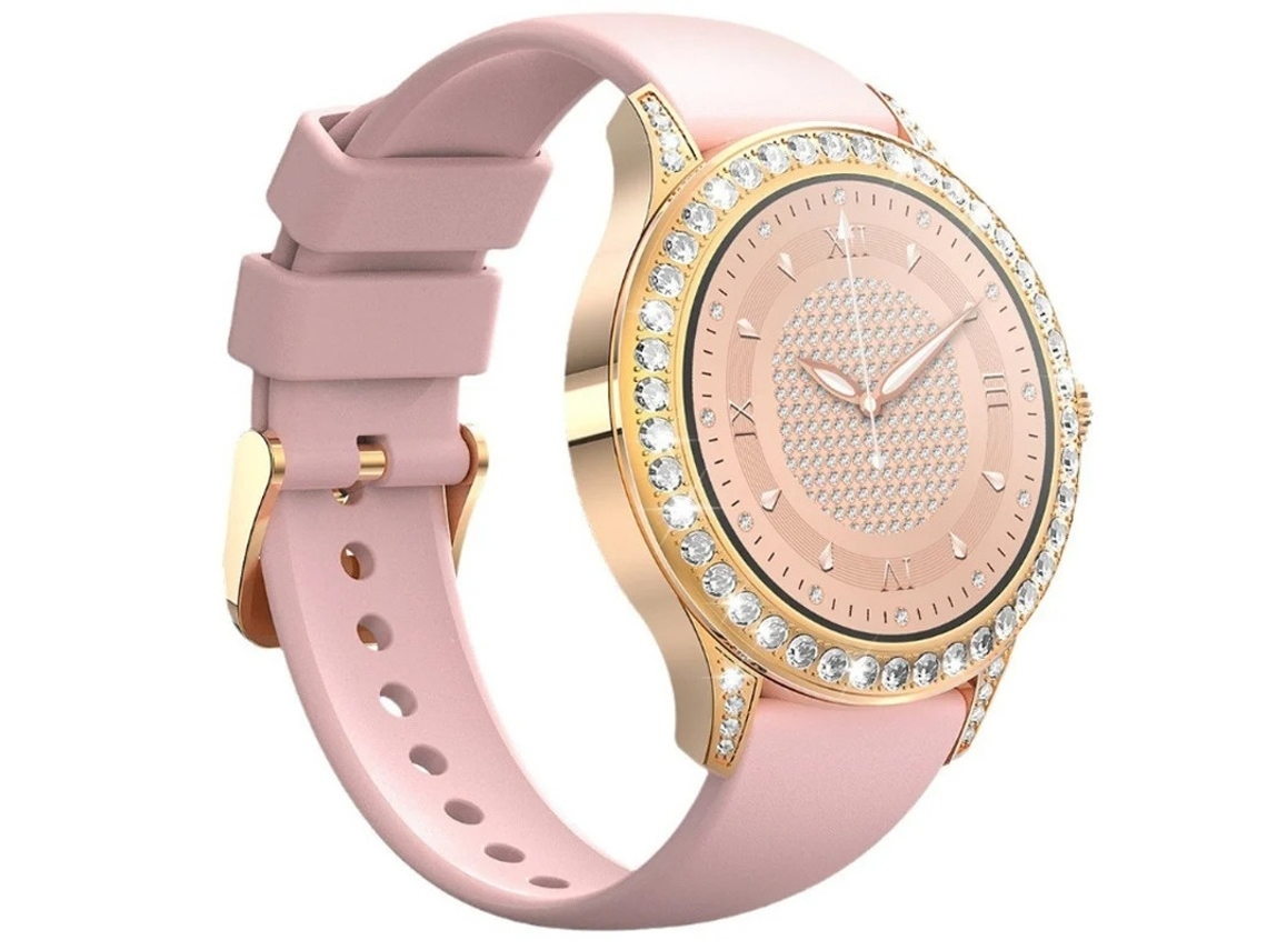 Reloj inteligente para mujer con llamadas Bluetooth, incrustaciones de diamantes, recordatorio de monitoreo de frecuencia cardíaca y oxígeno en sangre Bestvite