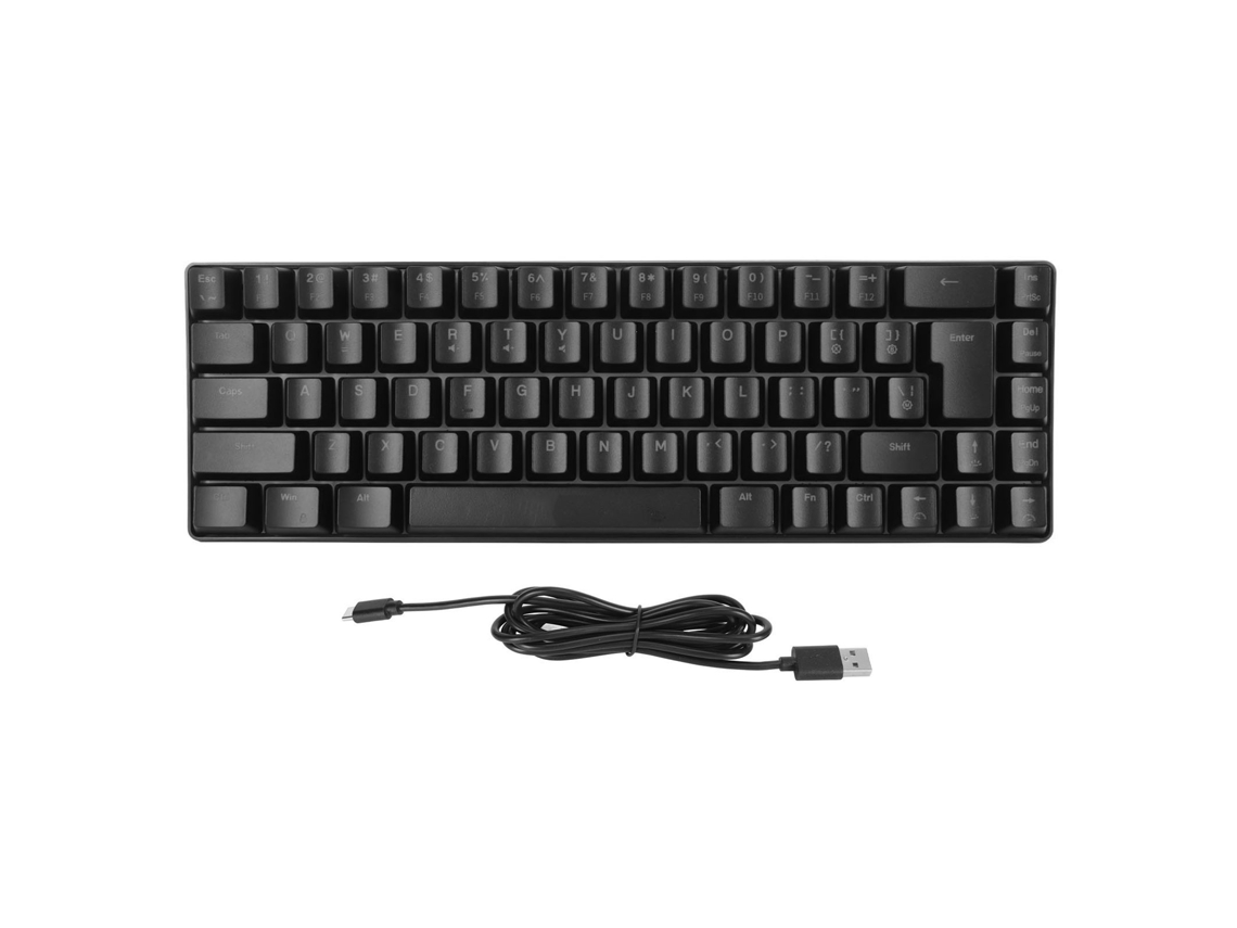 Teclado Mecânico Gamer V200 Com Iluminação Rgb 68 Teclas Fio Usb Para Pc Win98se Ios Preto