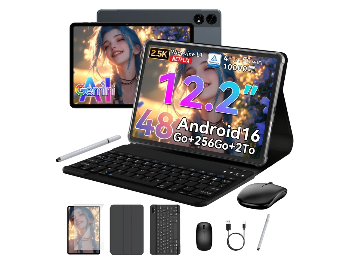 Tablet TABWEE T60 Teclado + Ratón (12'' - 48 GB - 256 GB - Gris)